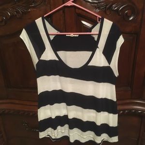 Blue and white striped shirt